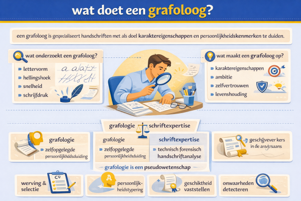 Alles over het beroep grafoloog Wat doet een grafoloog